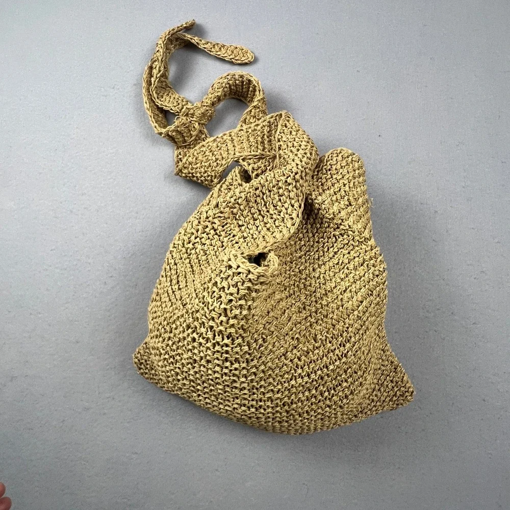 Beach‎ Tote Straw Knit Shoulder Bag Womens Tan Woven Boho Summer Vacation Travel